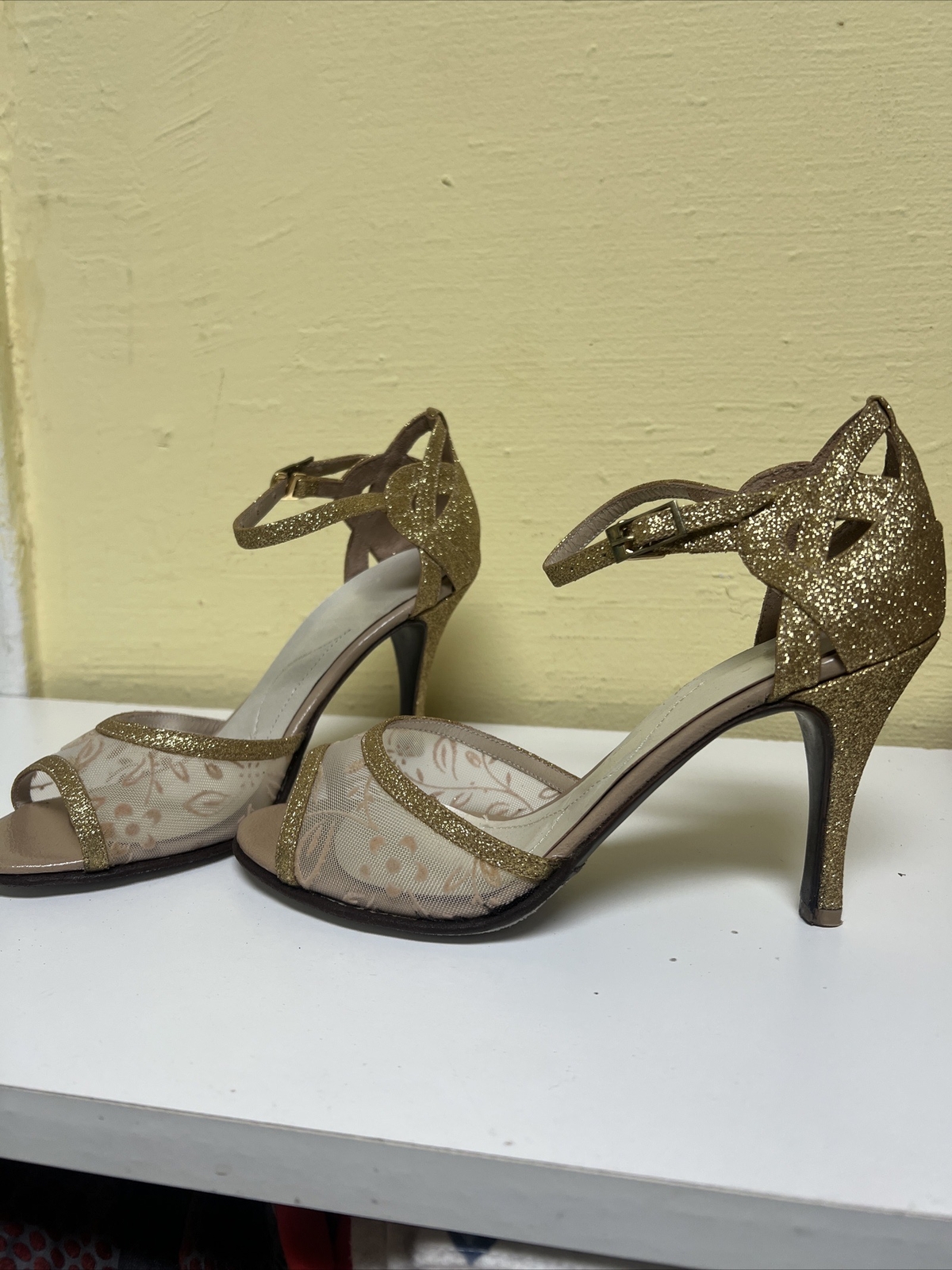 Womens Latin Ballroom Dancing Tango Shoes Ladies 3.5cm/5cm Heeled Sandals Size 7