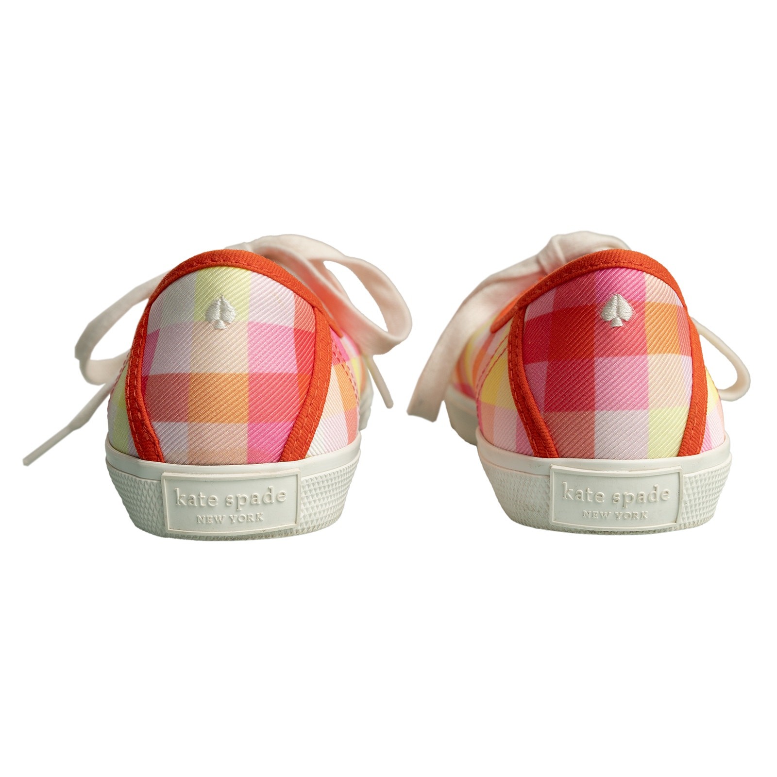 Women’s Designer Kate Spade New York Tennison Pink Madras Low-Top Sneakers Flats