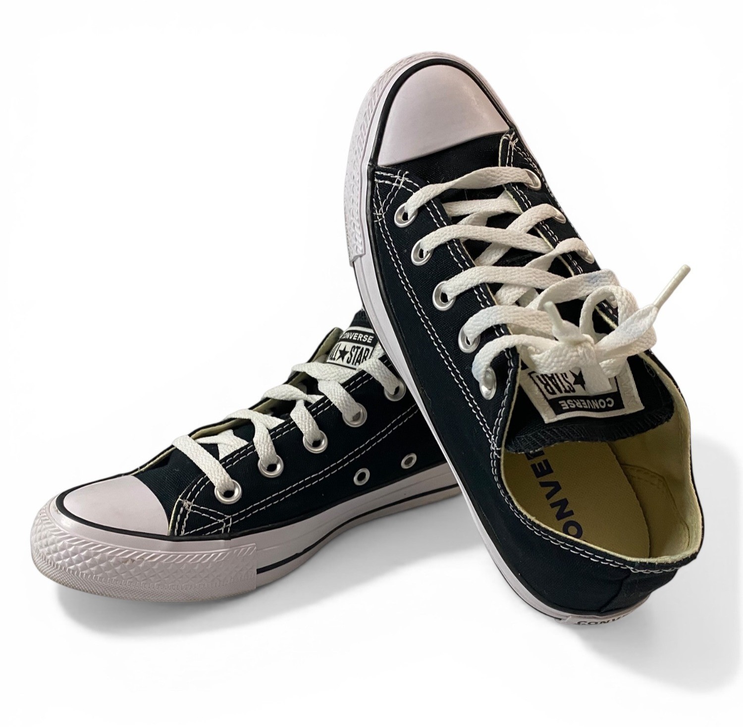 Converse All Star Low Black White Sneakers Mens 4 Womens 6 Chuck Taylor Shoes