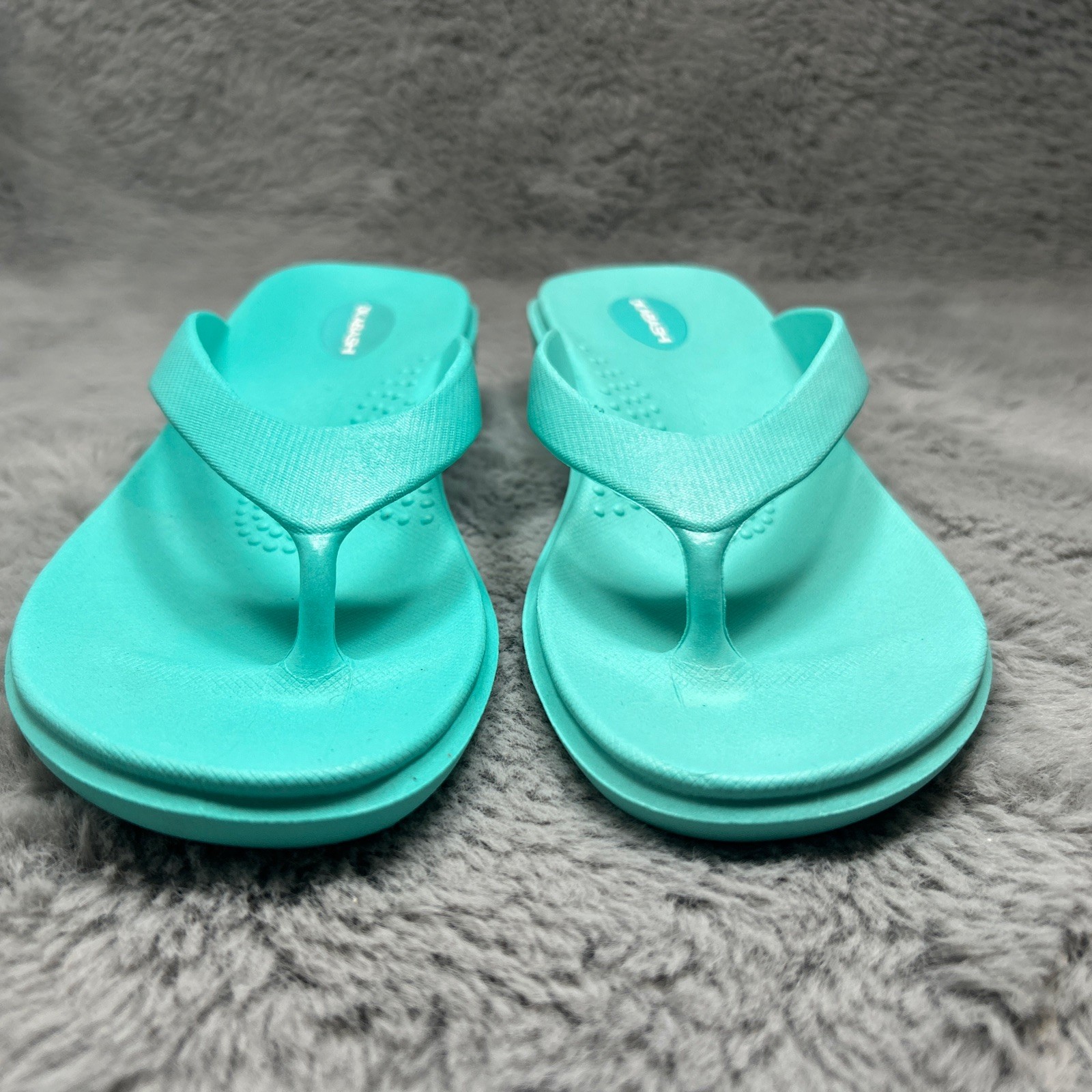 OKABASHI WOMEN’S Splash Flip Flops SANDALS SIZE M/L 8-9 Aquamarine USA Comfort