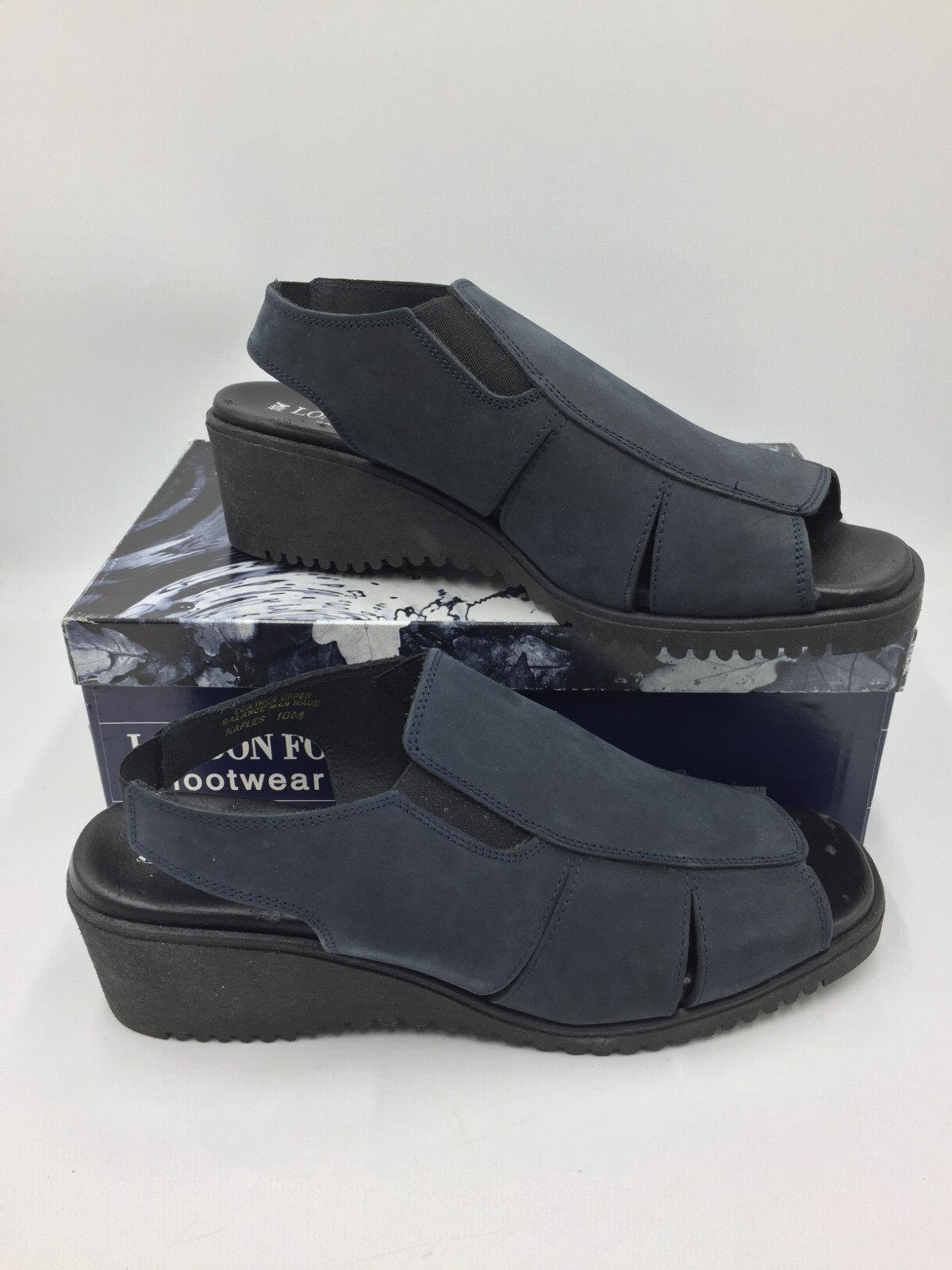 London Fog Footwear Women’s 3 Strap Sandals W/ Sling,Navy Blue,Naples,10M W/ Box