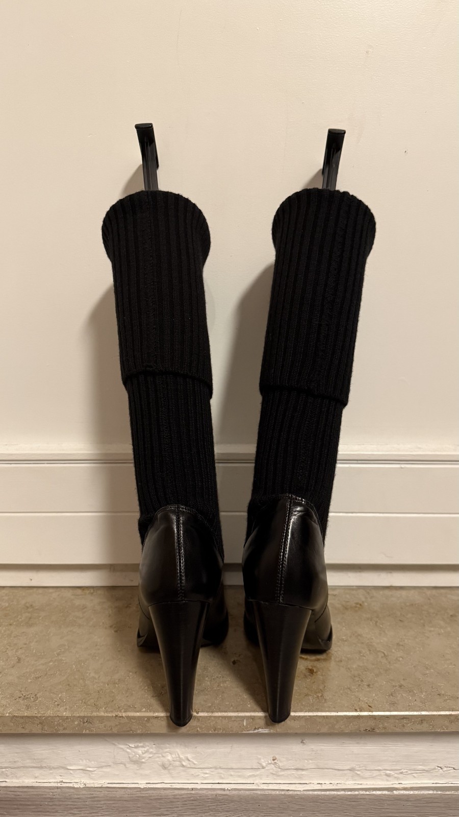 Navyboot socks leather boots black 40 knee high