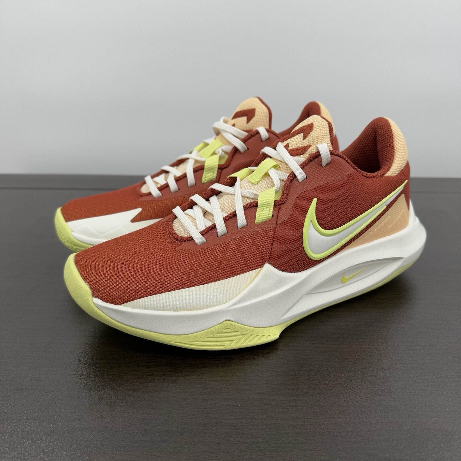 Nike Precision VI Womens 7 Mens 5.5 Shoes FV1894 800 Rugged Orange Lt Lemon NWOB
