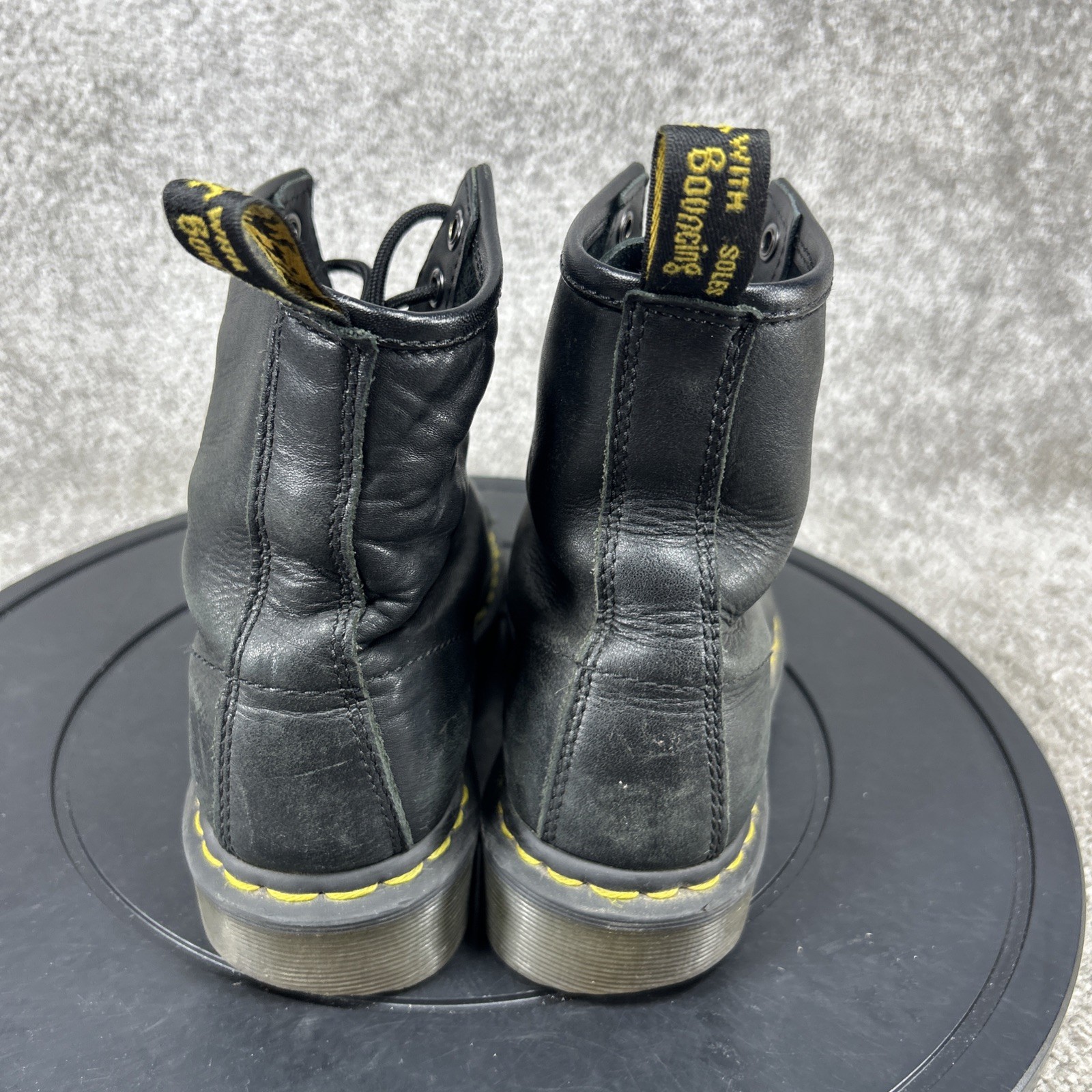 Dr Martens Boots Womens Size 5 Us 1460 Soft Toe Work Black Leather Lace Up Ankle