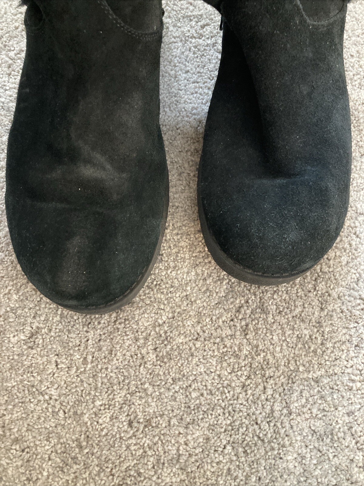 Black Target Wmns Sz 11 Faux Fur Lining Suede Winter Fall Snow Boots Booties