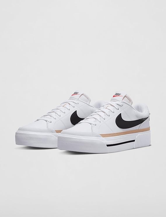 Nike Court Legacy Lift White Black Women’s Platform Shoes DM7590-100 Size 11.5