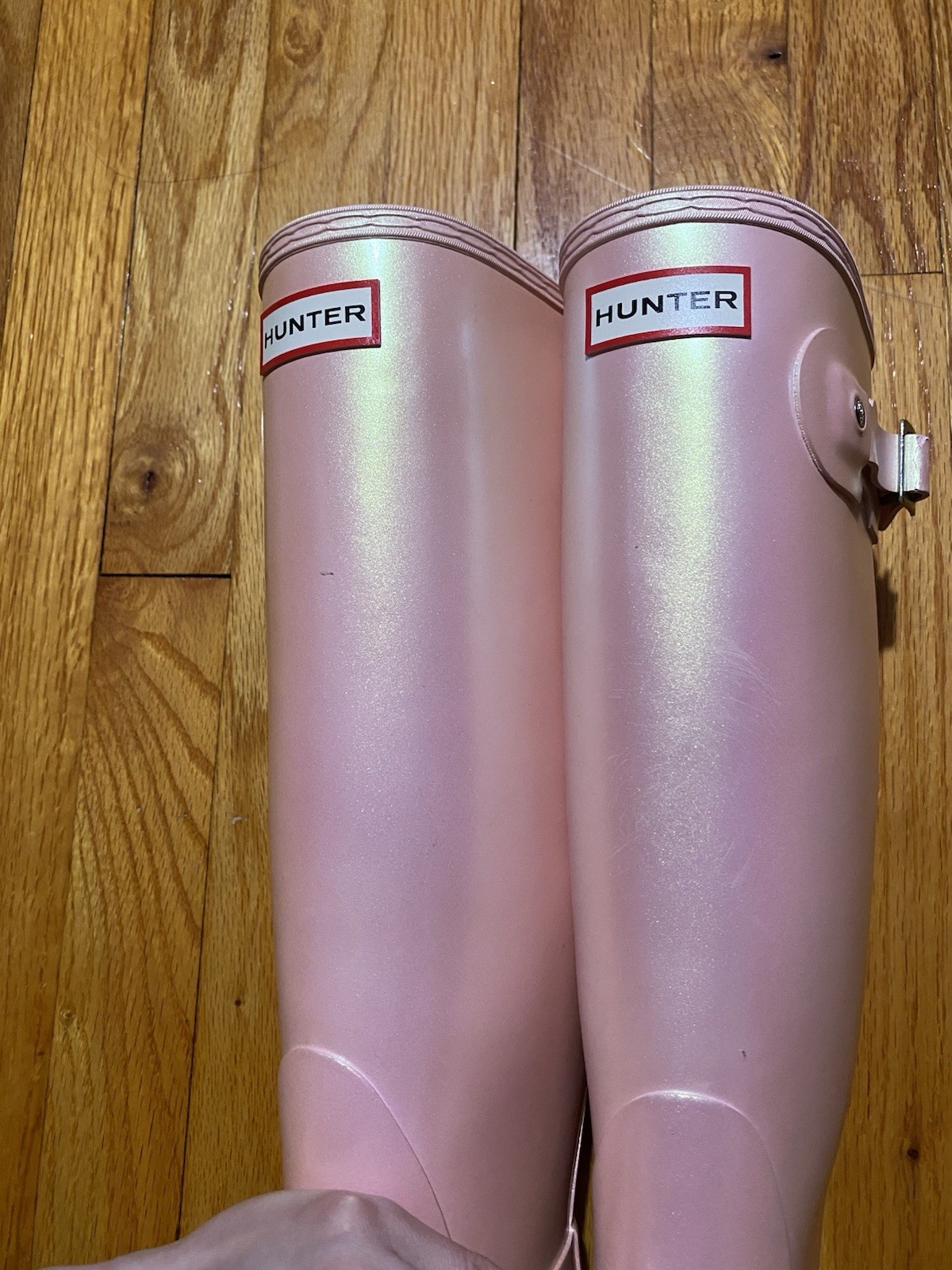 Hunter Women’s Tall Rain Boots Size 6 Glossy Shiny Pink