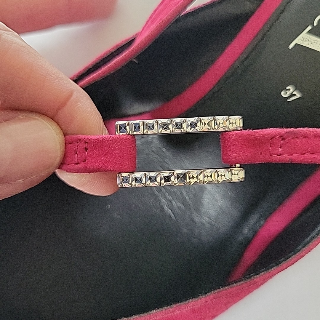 Zara Kitten Heel Point Toe Mules 7 Fuschia Pink Suede Chic Effortless Feminine