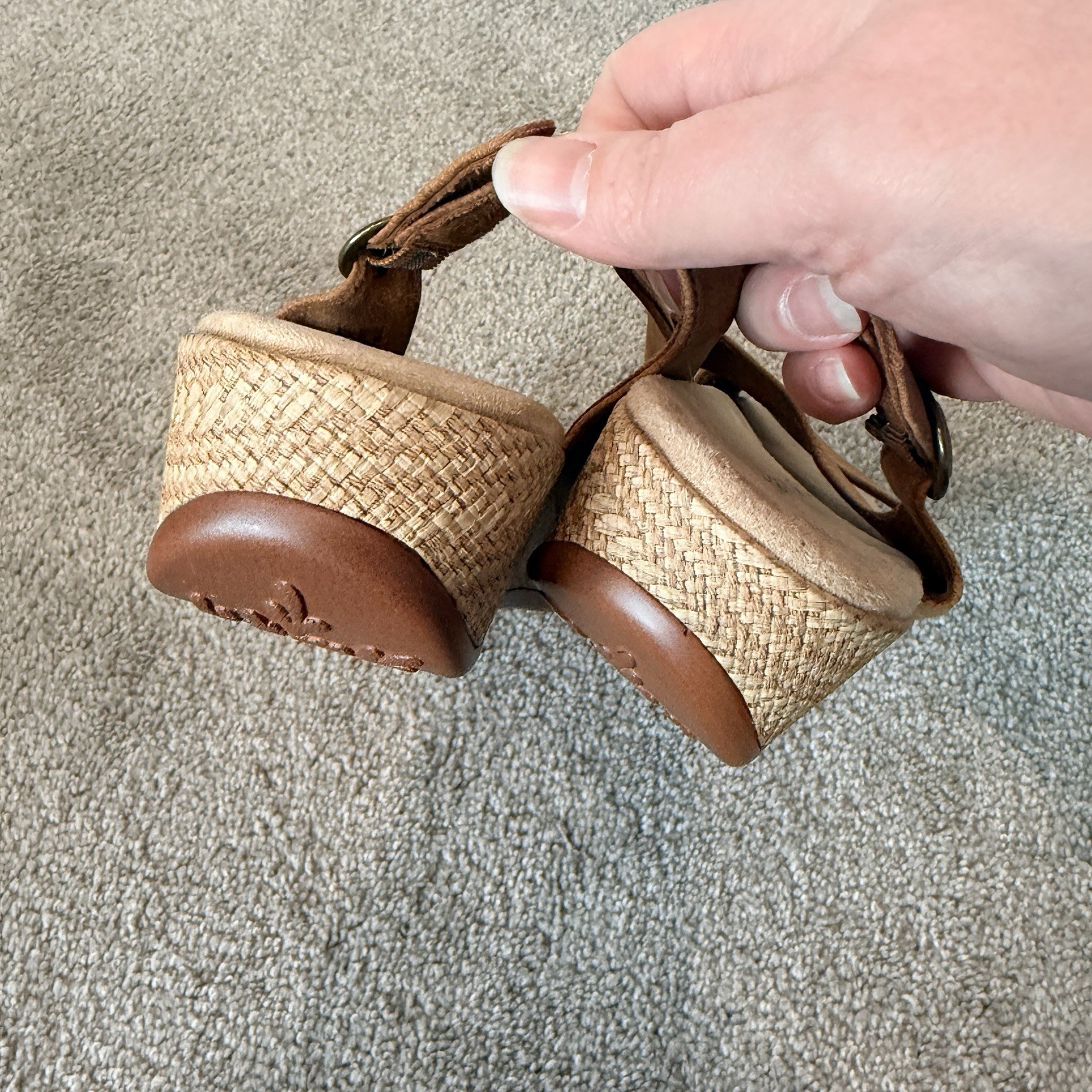 Easy Street Gannett Tan Wedge Sandals Espadrille Slingback 9 Style: 31-1614