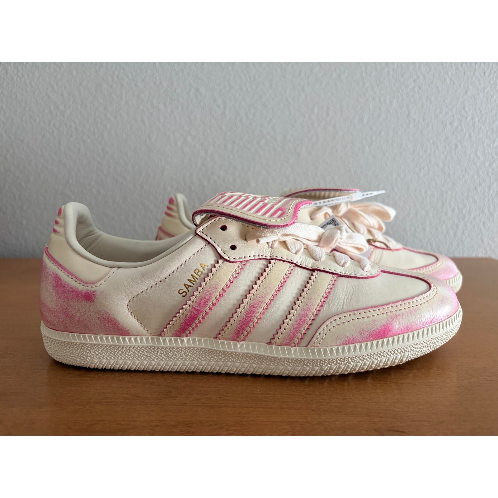 Adidas Samba LT Distressed Pack Cream/Shock Pink Womens 8 JR5998