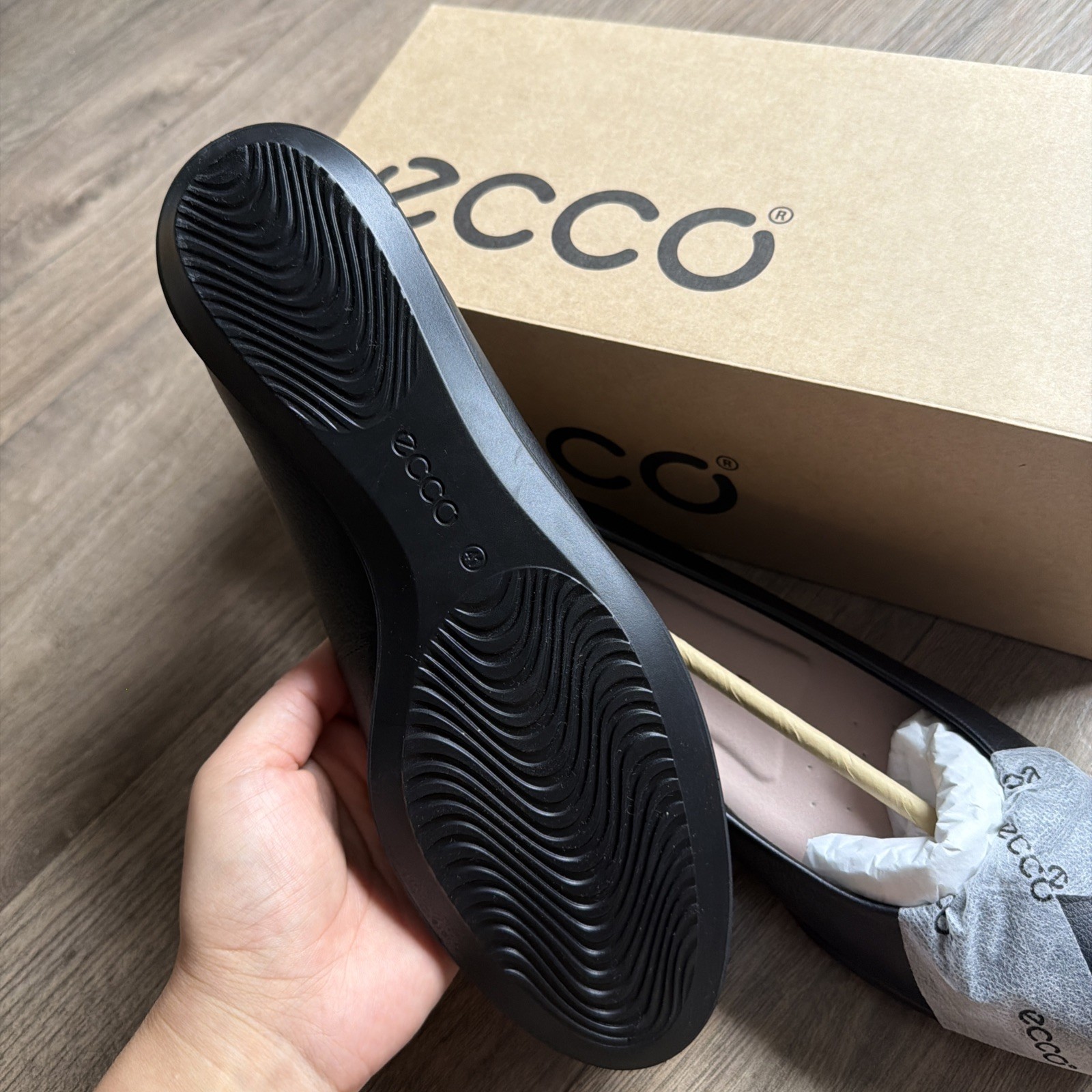 New ECCO TOUCH BALLERINA FLAT ARTICLE 271713 Black 11001 | SIZE 10-10.5 US EU 41