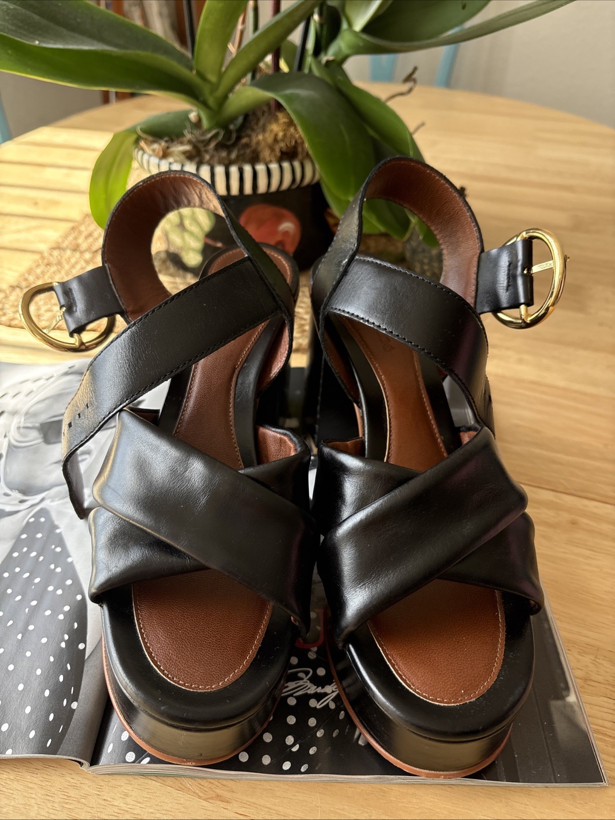 SeeByChloe Sandals Size 40 Black Leather