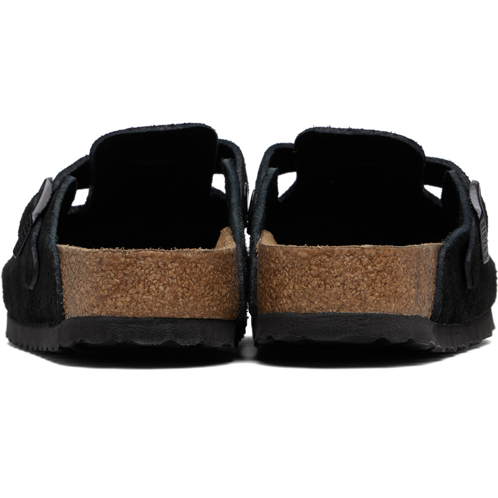 Birkenstock Boston Black Suede Leather Soft Footbed Clogs Unisex’s Shoes