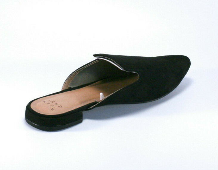 A New Day Target Faux Suede Textile Slide Flats Women’s Black NEW
