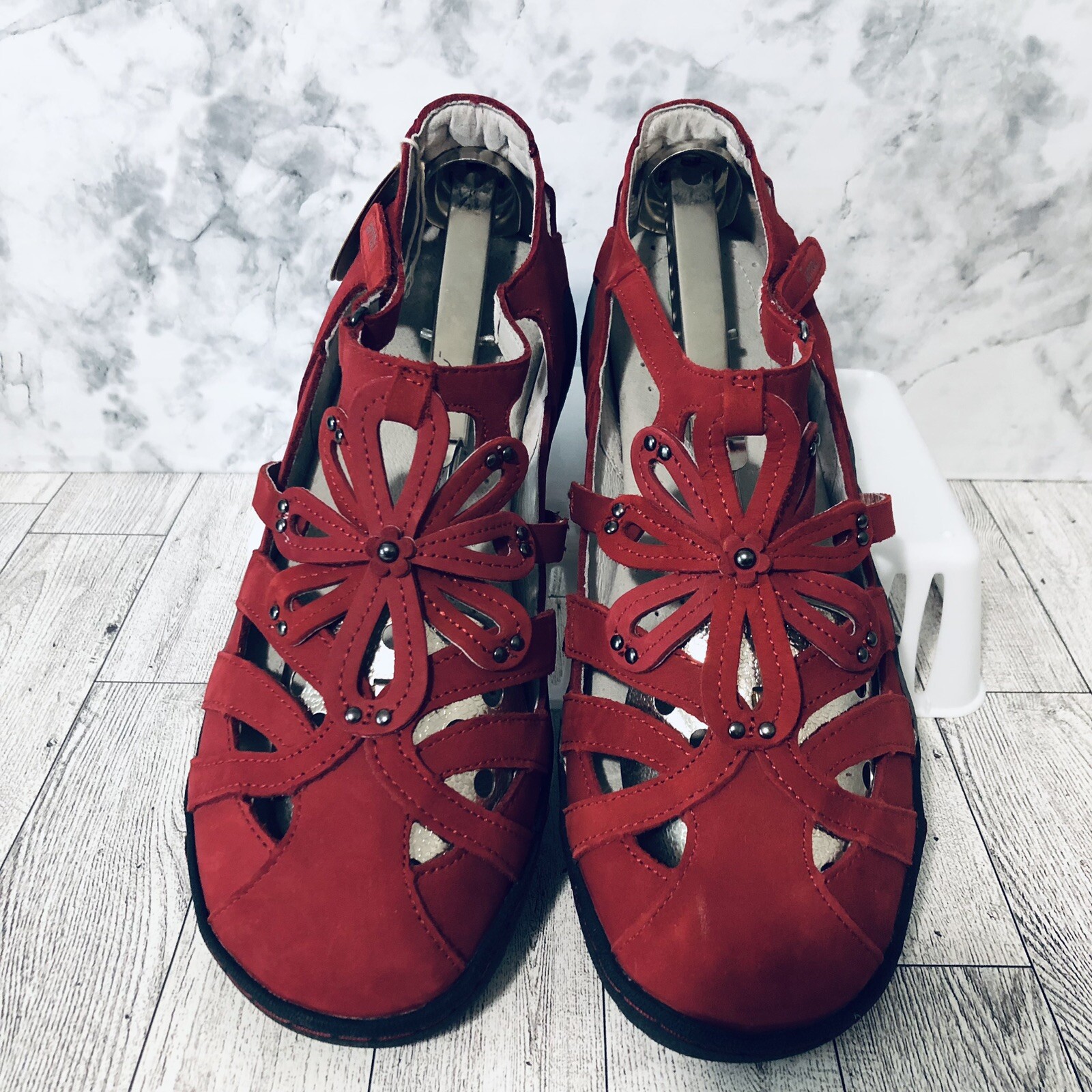 Jambu Abby Mary Jane Womens Shoes Size 8 Red Memory Foam Footbed