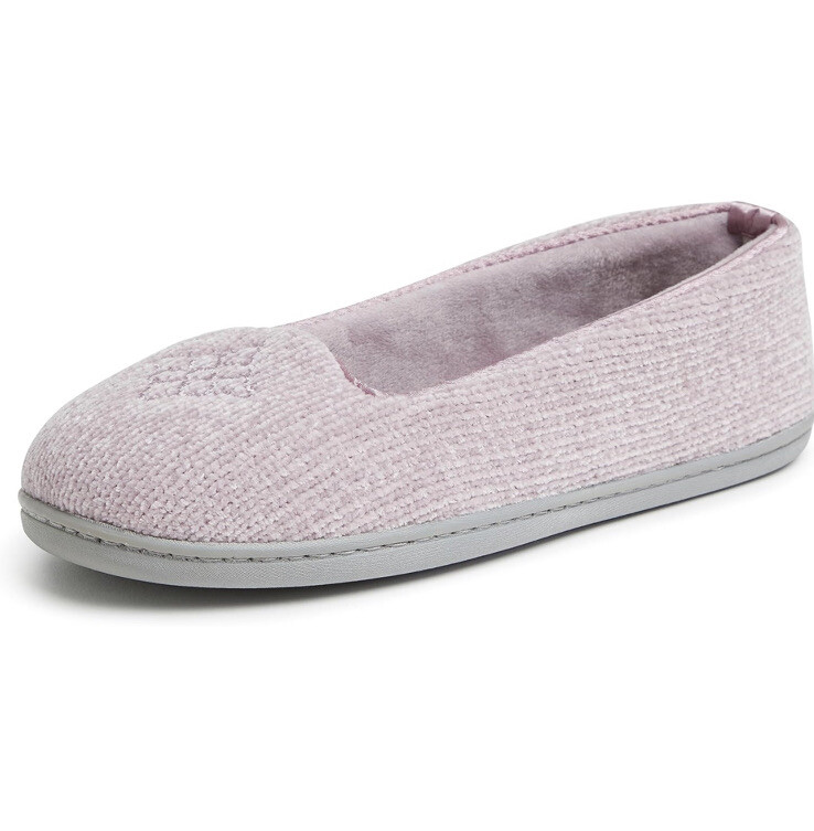 Dearfoams Women’s Chenille Closed Back Slippers Size XLW Frosted Plum