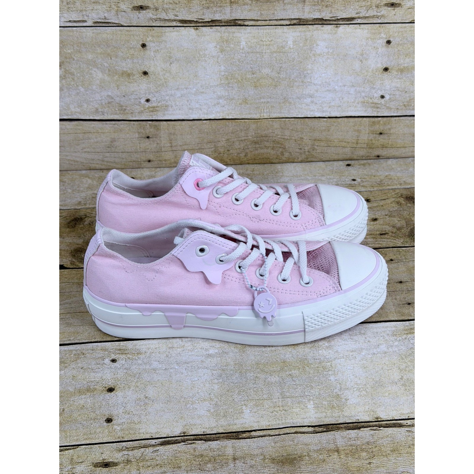 Converse All Star Lift Platform Pink Drip Low Top Sneakers Womens Size 7