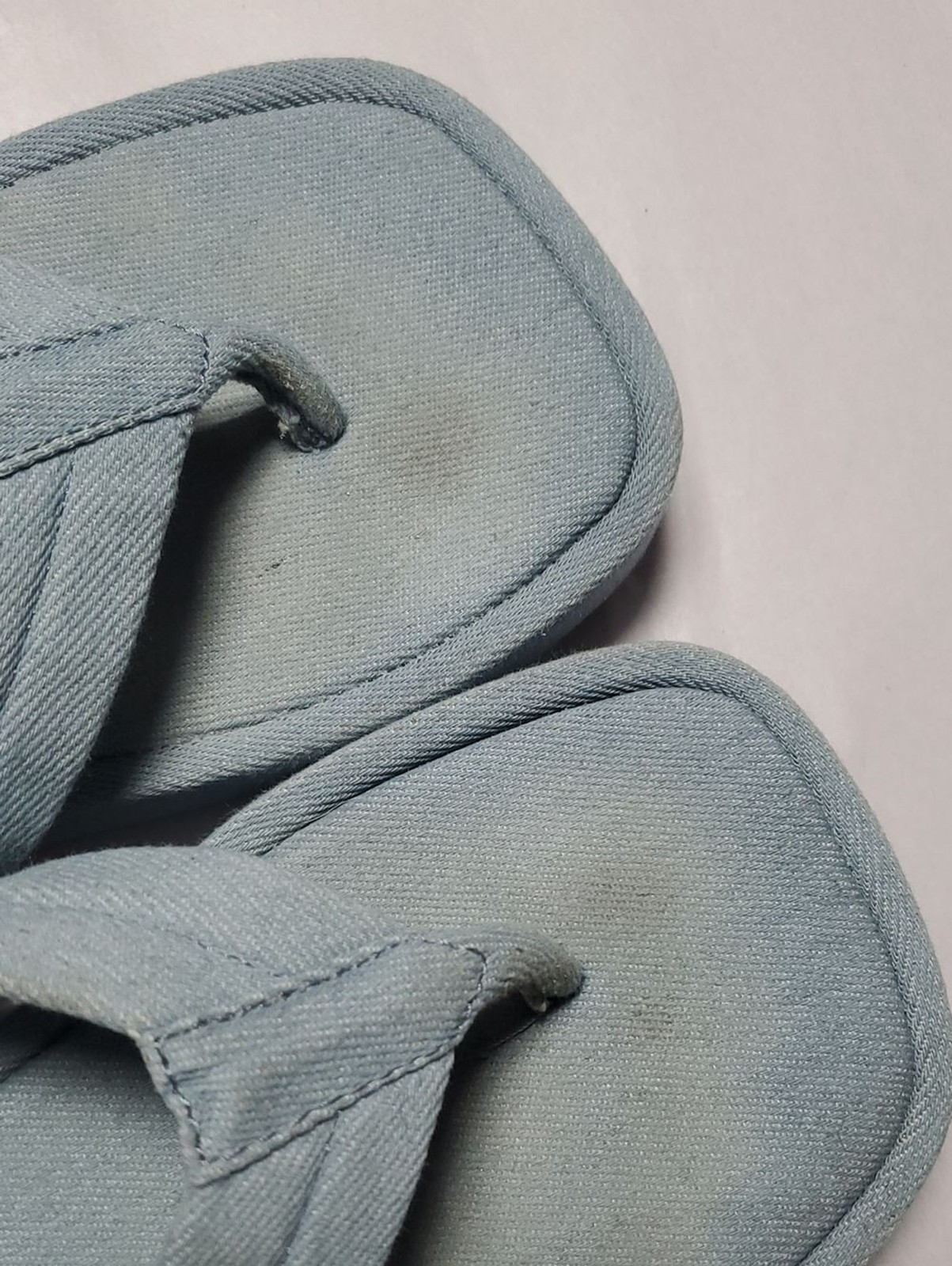 Aerie Sqaure Toe Light Blue Denim Fabric Platform Flip Flop Sandals Size 8 Y2k