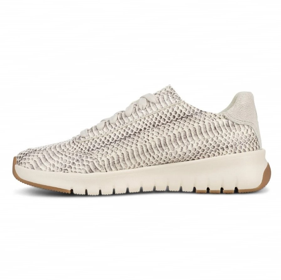 VIONIC Women Uptown Sneaker, Ivory Python Print Leather (NEW)