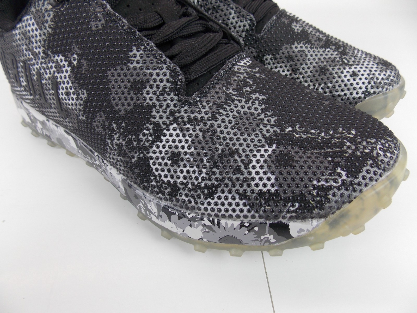 NoBull Womens Floral Trainer Shoes Black Gray White Athletic Workout SZ 7