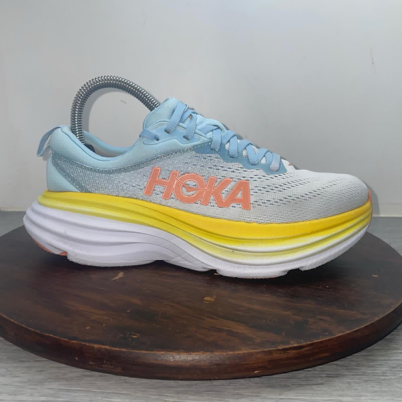 Hoka One One Bondi 8 Womens 6.5 B Shoes Blue Running Sneakers 1127952 SSCA