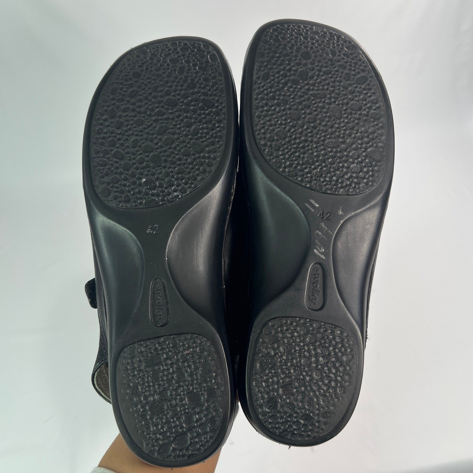 Wolky Strap Cloggy 6015 Black Leather Mary Jane Clogs Size US 10.5-11 WorkShoe
