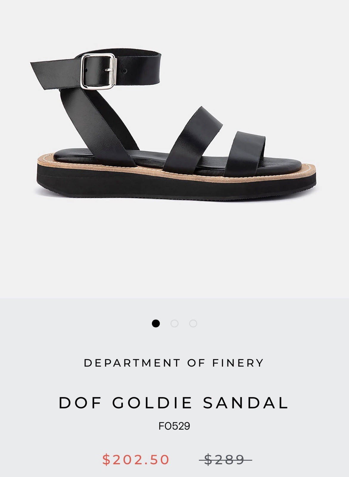 DOF Black Goldie Sandals Made In Italy EU 37 / AU 6-6.5 – RRP $179.95