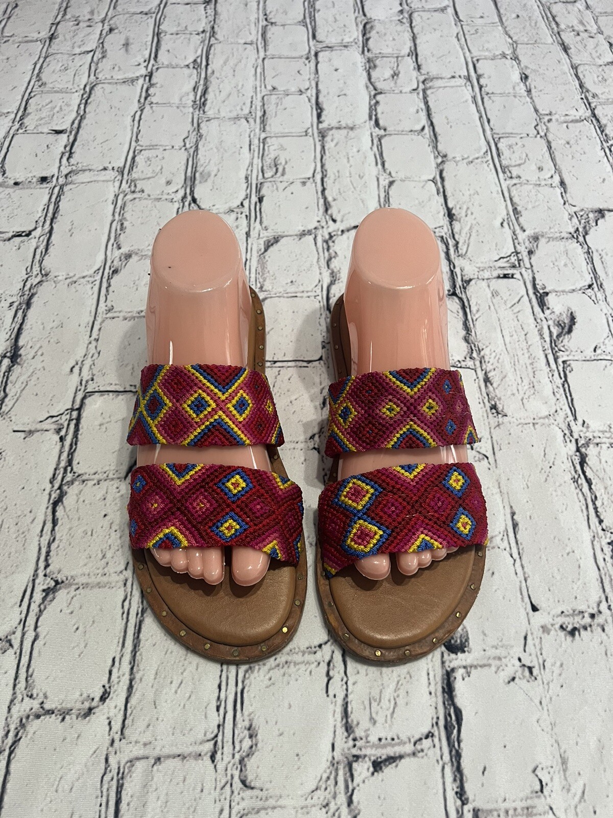 ECLECTIC ARRAY Hasen Woven Bands Mai Tai Sandals Size US 8/EURO 38