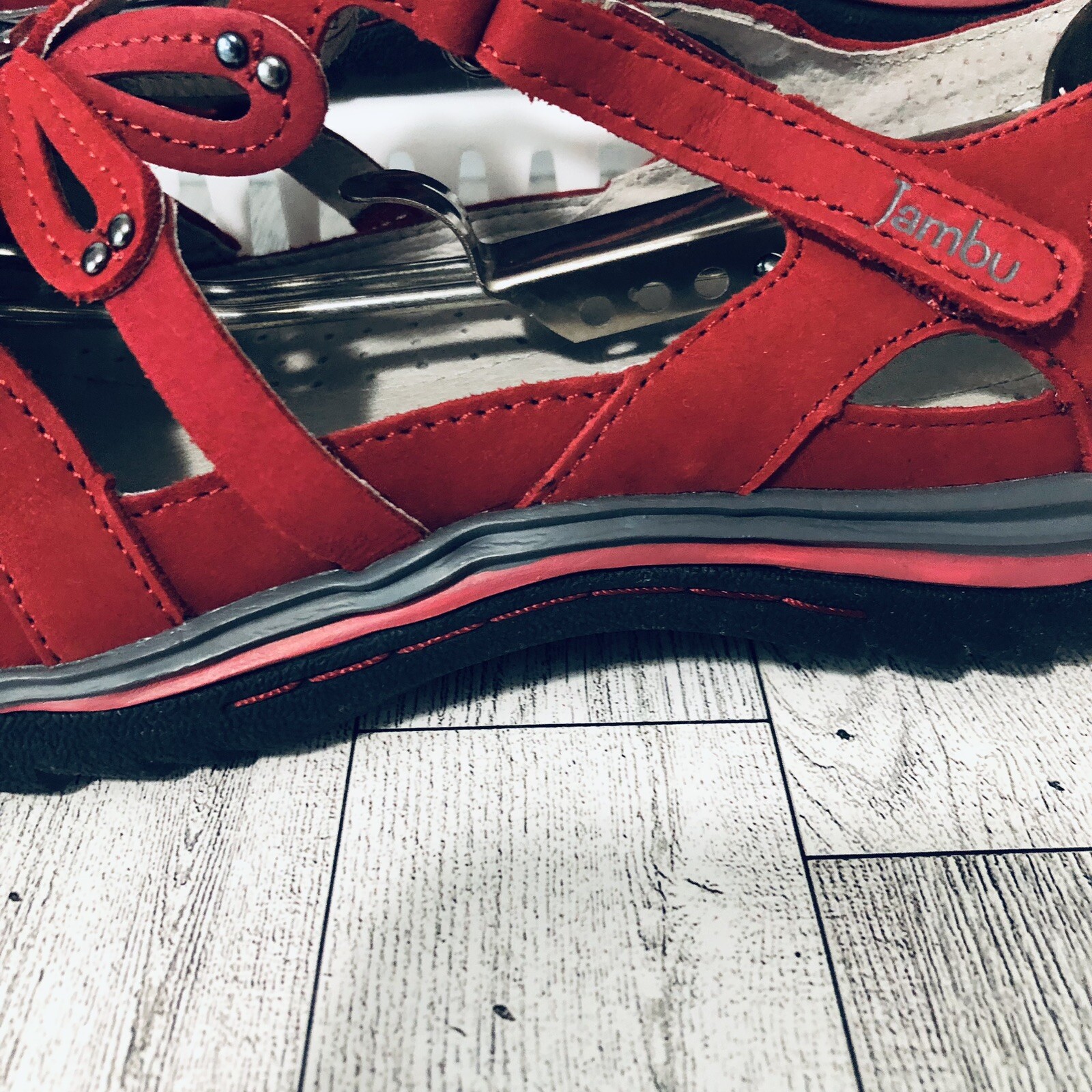 Jambu Abby Mary Jane Womens Shoes Size 8 Red Memory Foam Footbed