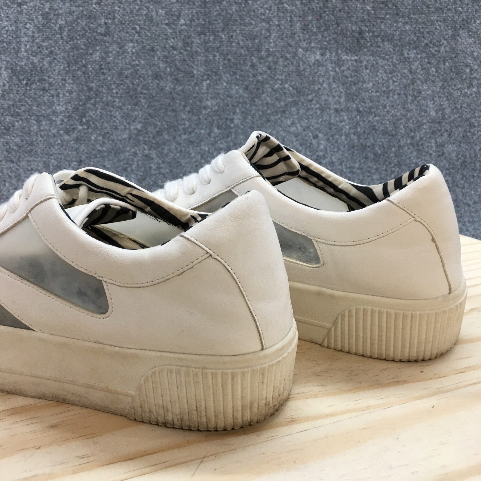 Mix No. 6 Shoes Womens 10 Emmalyn Platform Sneakers White Faux Leather Casual
