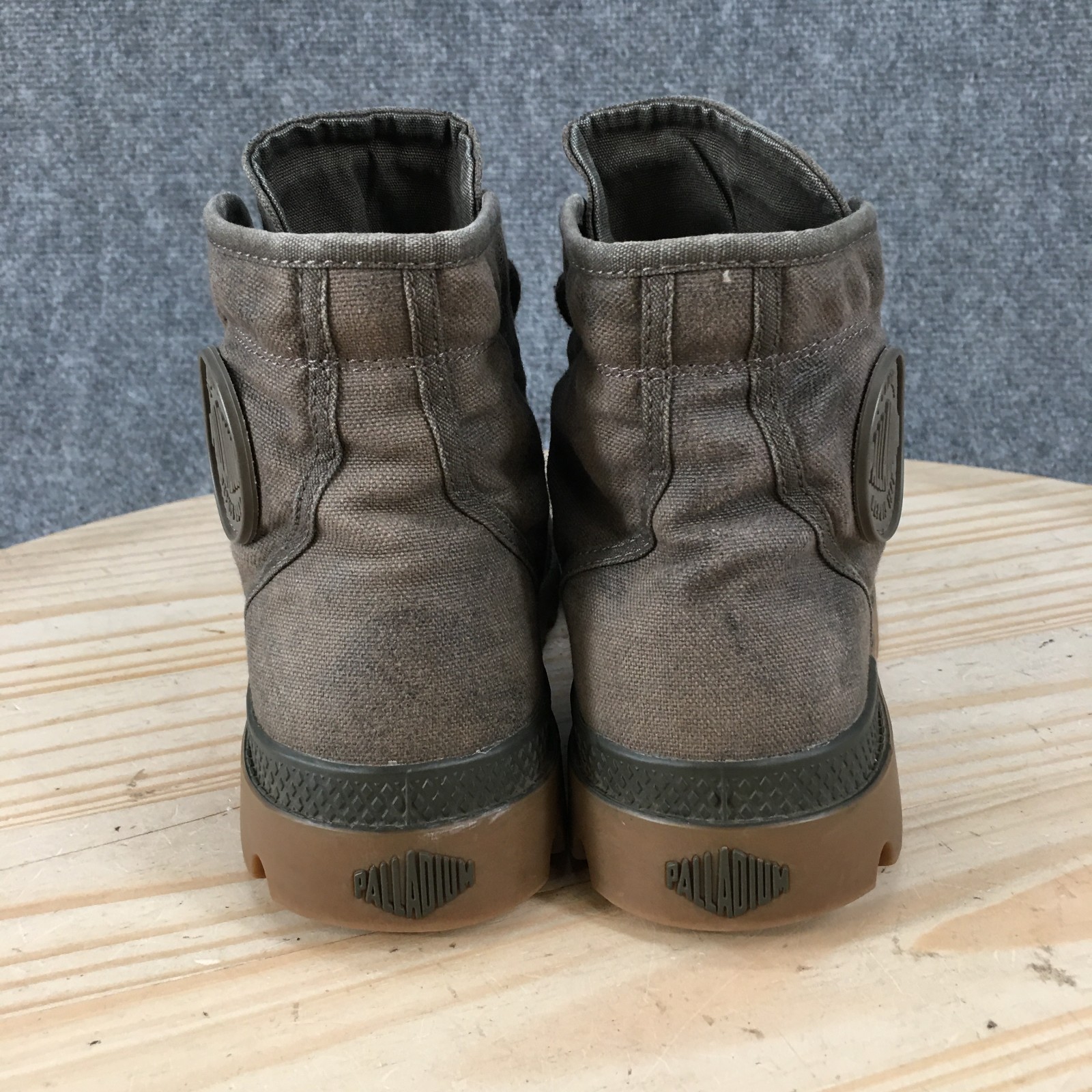 Palladium Pallabrouse Wax Boots Mens 7 Womens 8.5 Hiking Lace Up Canvas Gray