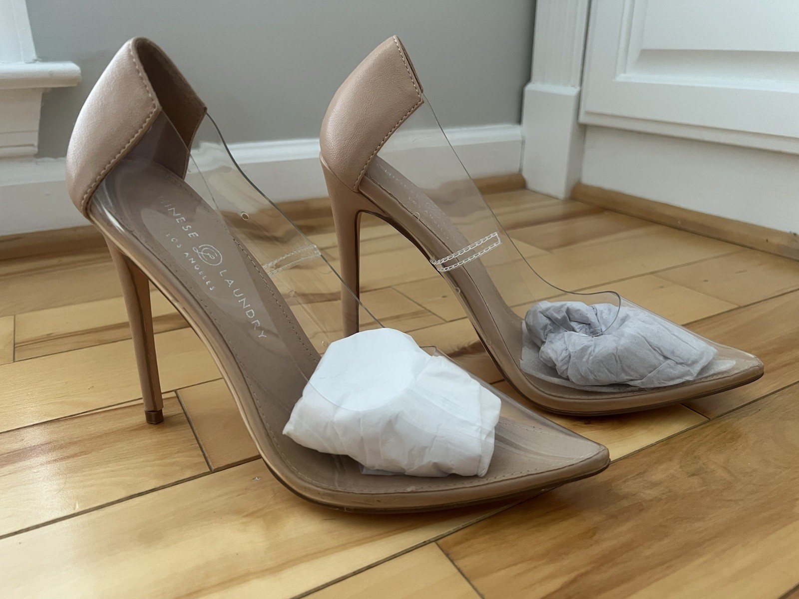 Chinese Laundry Nude Clear 4” Heels (Ladies’ Size 10) – New In Box!