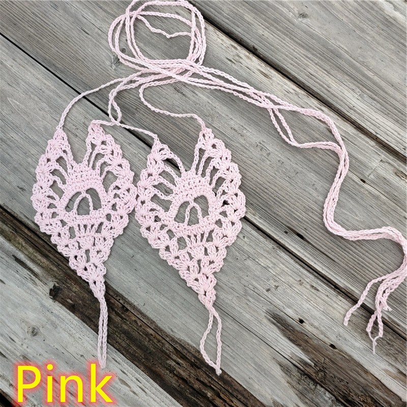 Skull Barefoot Sandals 2Pcs/set Crochet Beach Wedding Shoes for Women