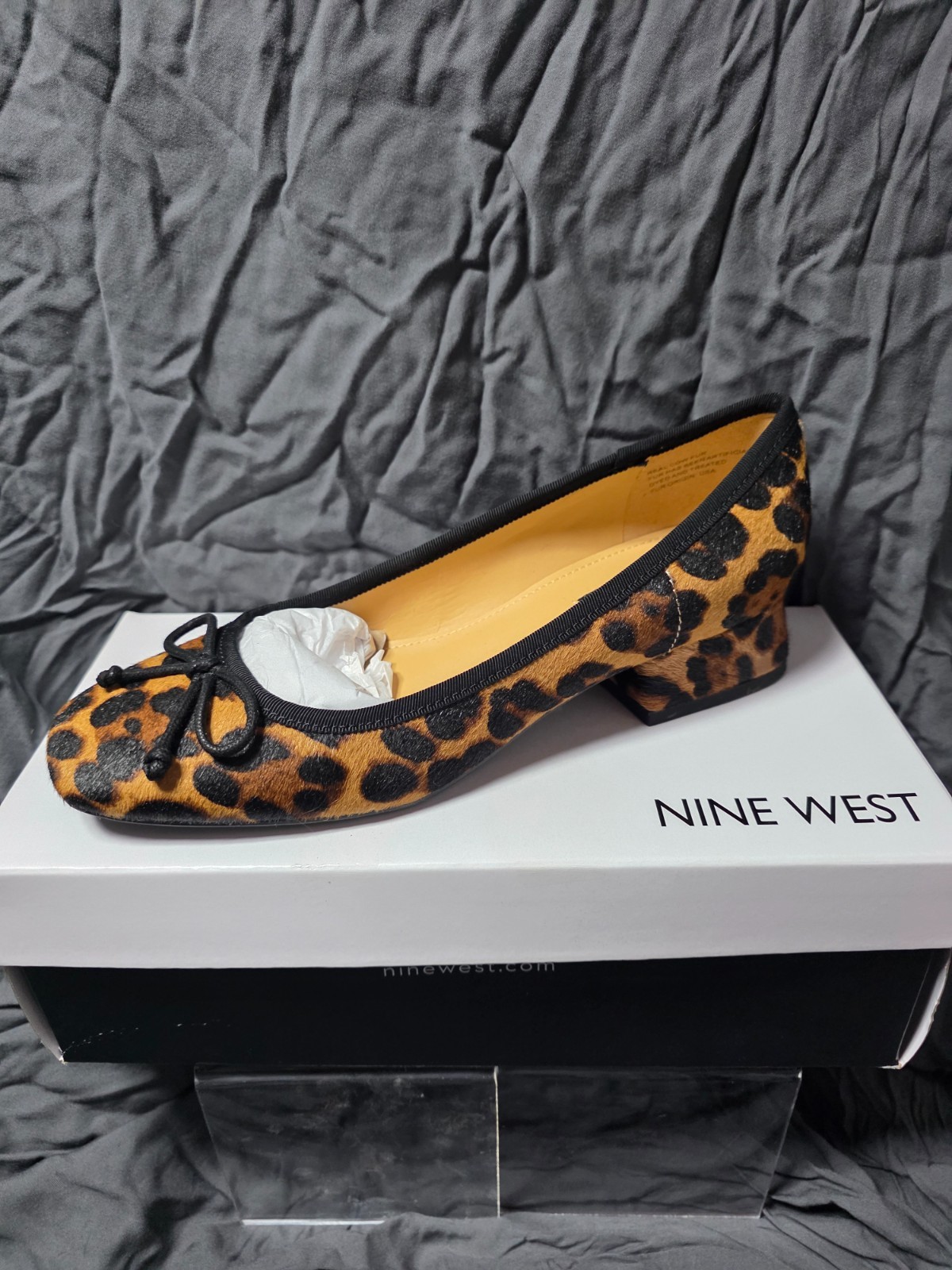 NINE WEST SARUH5 PUMP STYLE SHOE SIZE 7.5 M LEOPARD LOW HEEL