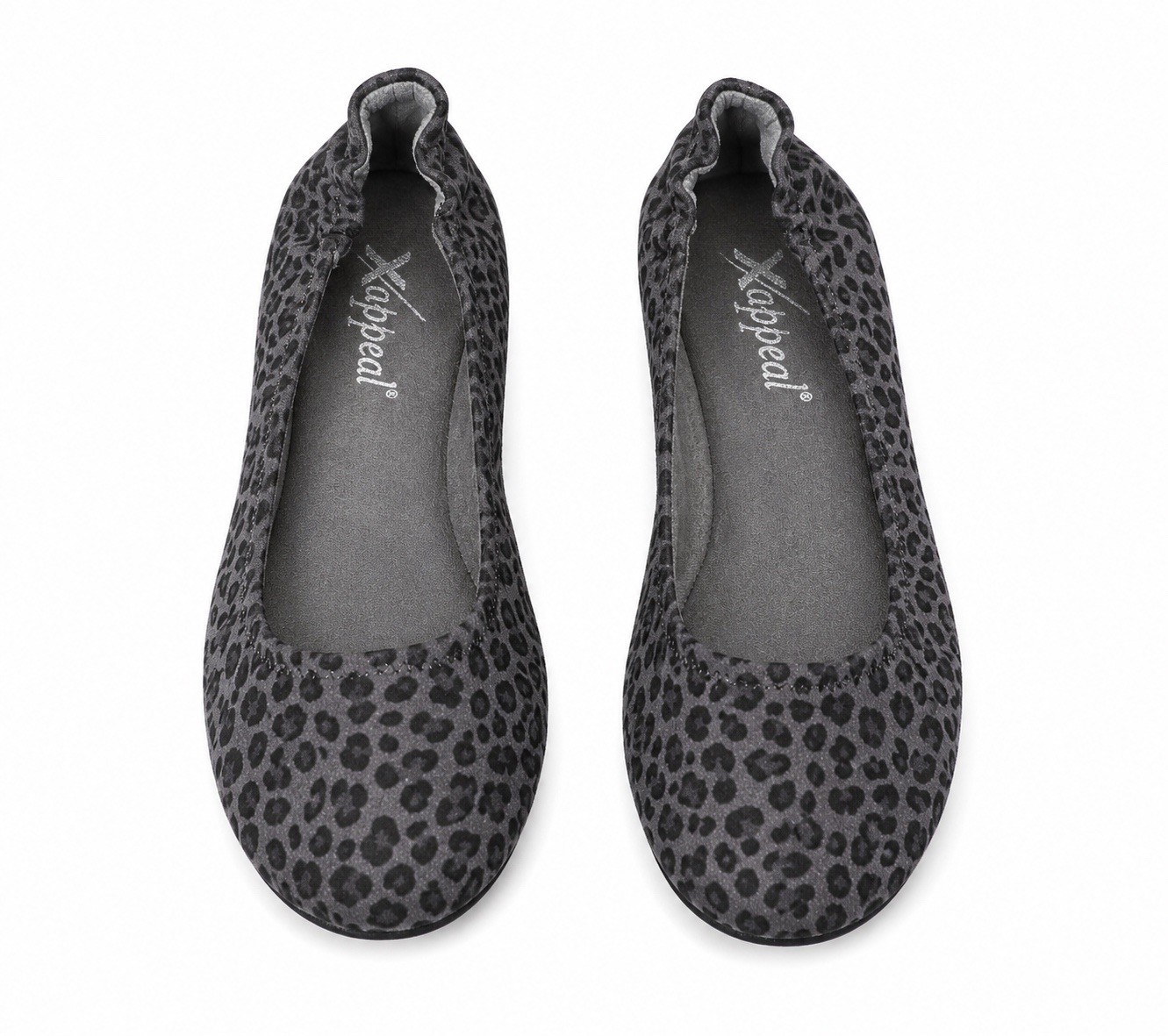 Xappeal Gray Black Leopard Print Ballet Flats Women’s Size 6 Slip On NWOB
