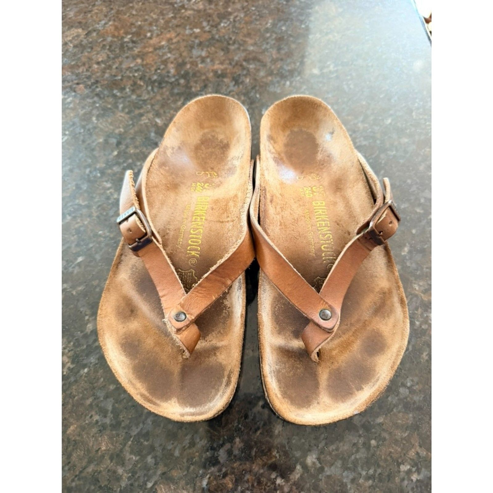 Birkenstock Adria Tobacco Leather — EU 40 Regular Flip Flop – Rare!