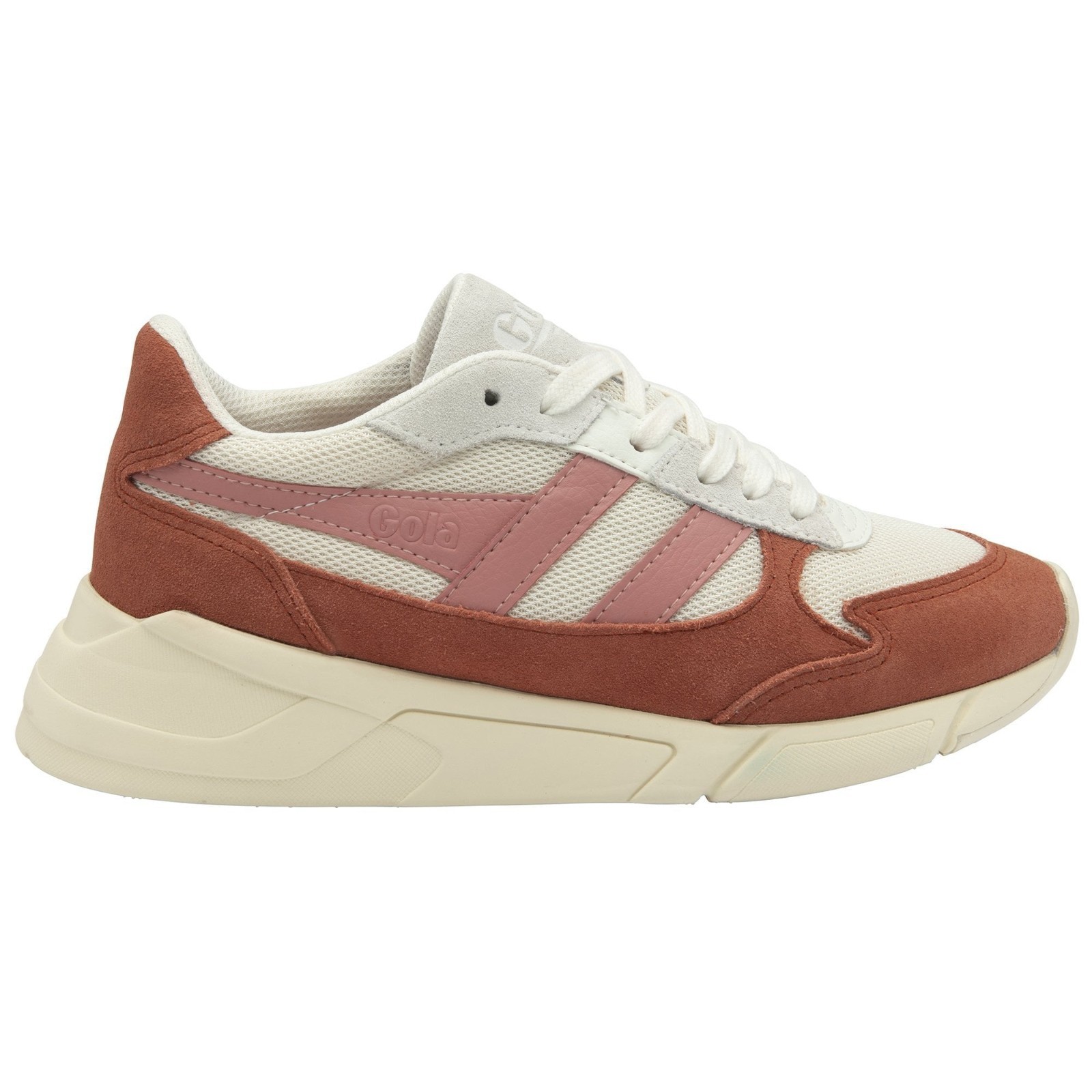 New Gola Classics Women’s Tempest Sneakers Off White/Orange Spice/Coral Pink