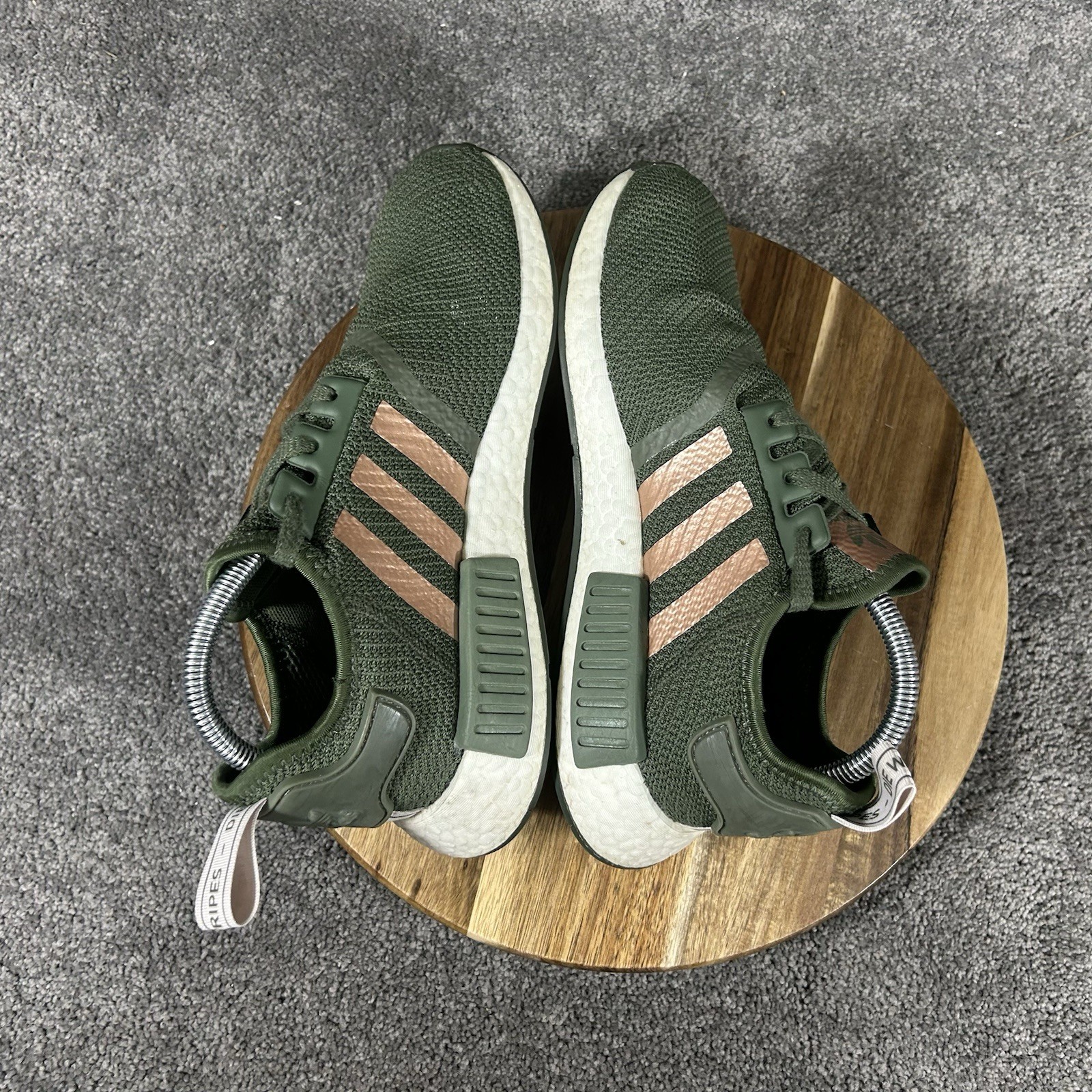 Adidas Boost NMD R1 F97172 Women’s Size 8.5 Green Athletic Running Shoes Used