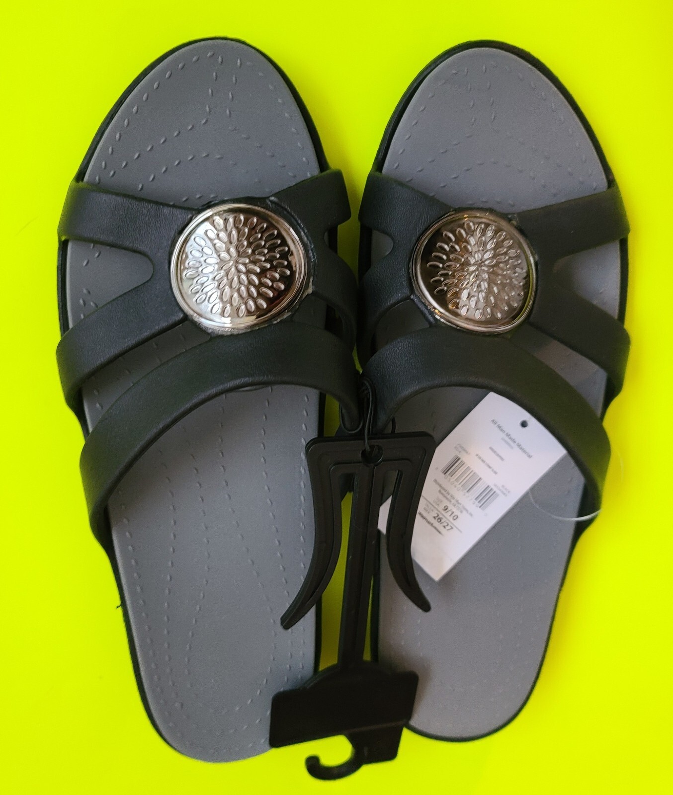 NEW: Womens UB MIA Strap Slides Size L (9/10) Color: Black MADE in USA
