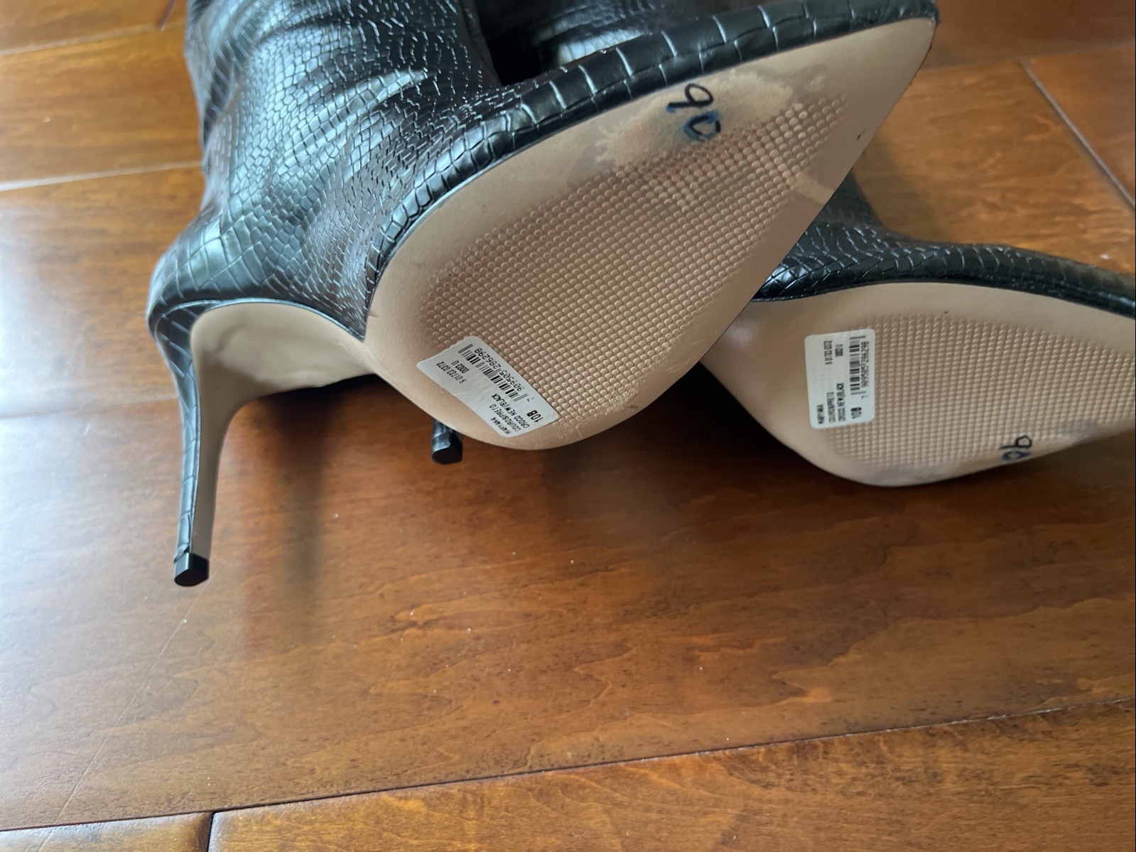 Schultz Beverly Leather Stiletto Boots Knee High Black Boots. $230 Sz 10 New