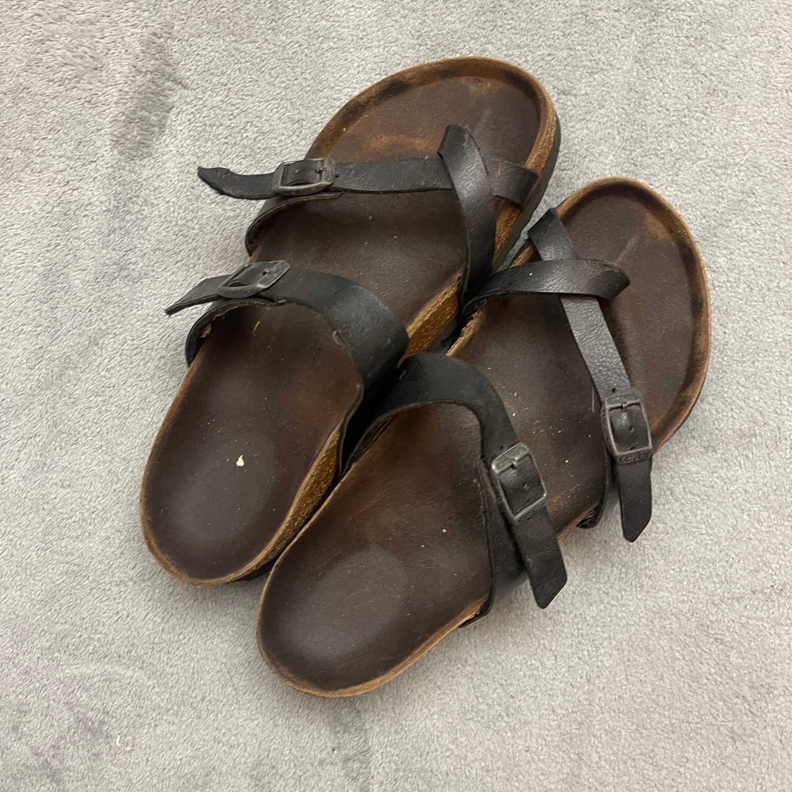 Birkenstock Mayari Brown Birko-Flor Sandals Women EU 37 US 6-6.5 Toe Loop Cork