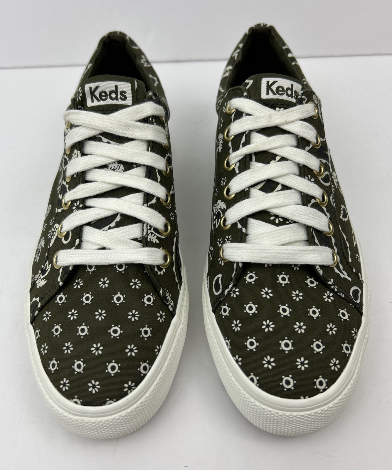 KEDS Jump Kick Women’s Sz. 7.5 Bandana Olive Green Sneakers WF65537