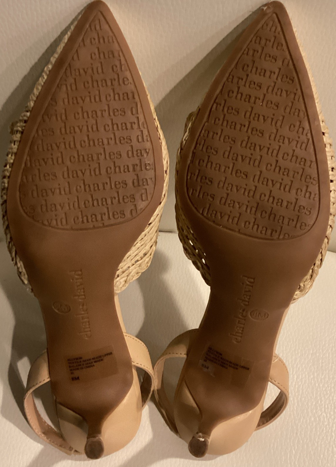 Charles David Allyson Raffia Slingback Pump Heel Shoes Size 8M NEW See Disc