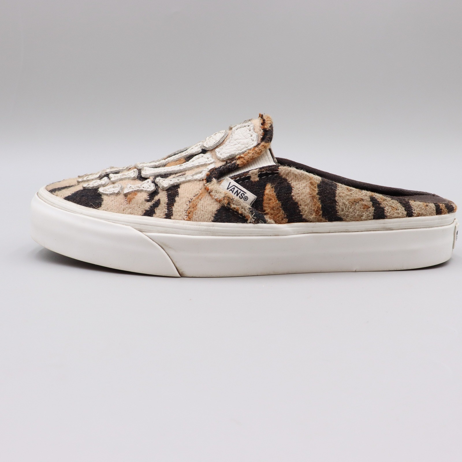 Vans Classic Slip-On Mule Hazy Bones Tiger Animal Print Womens 8 Mens 6.5