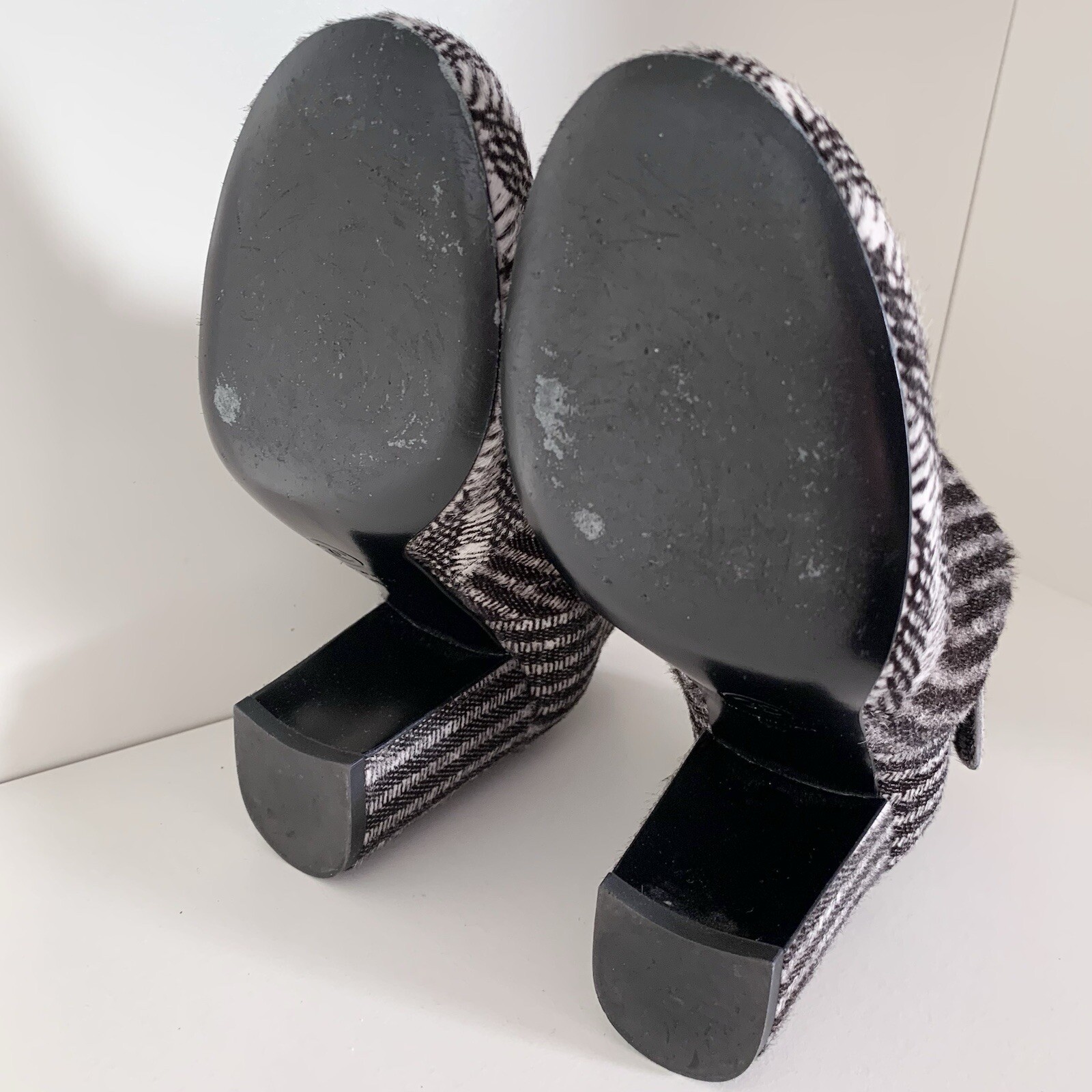 Chanel Pony Hair Chain Logo Zipper Heel Boots 36 Retail $2100