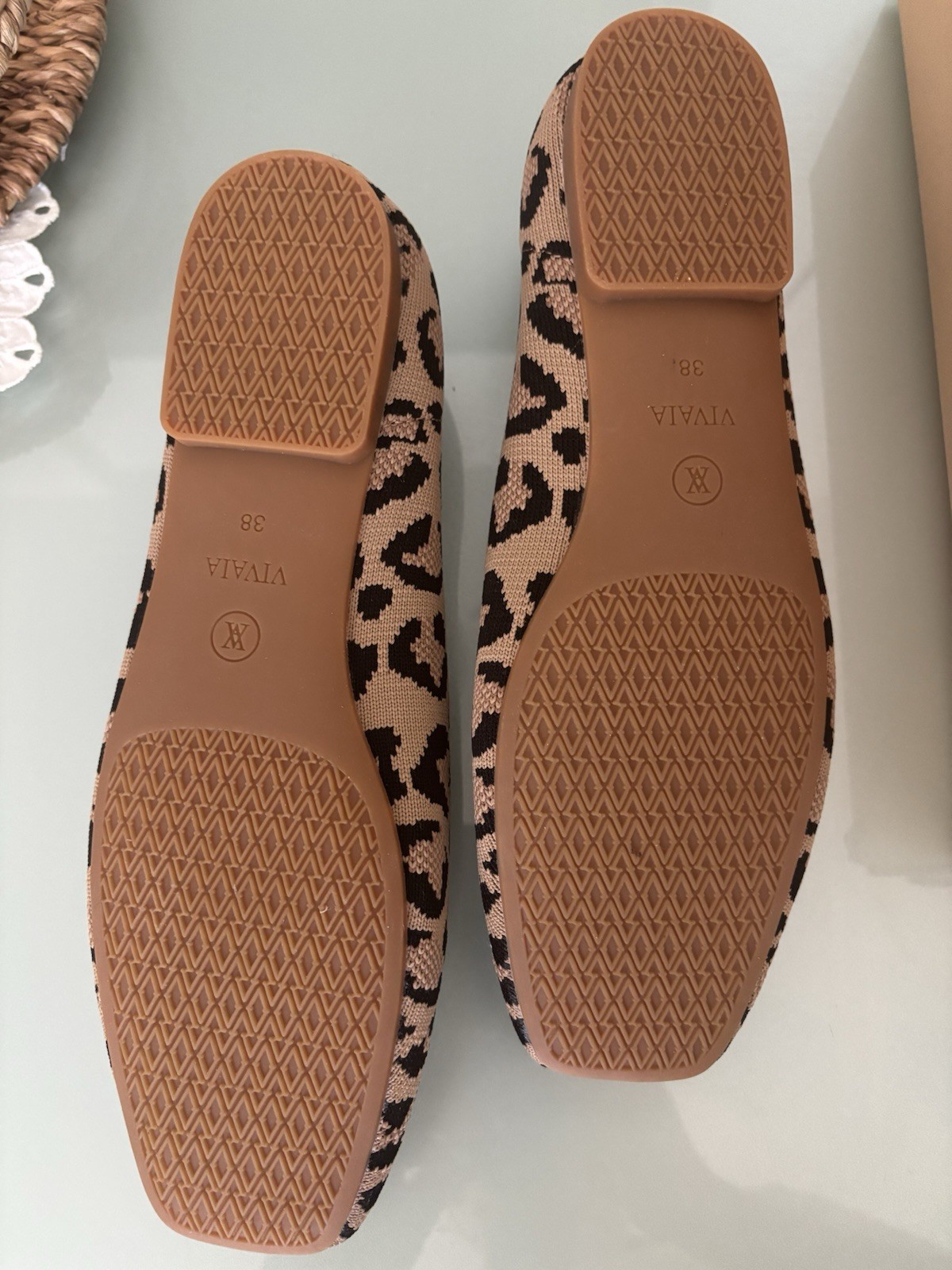 VIVAIA Women’s Margot 2.0 Square Toe Leopard Print Ballet Flats EU38 / US 7-7.5