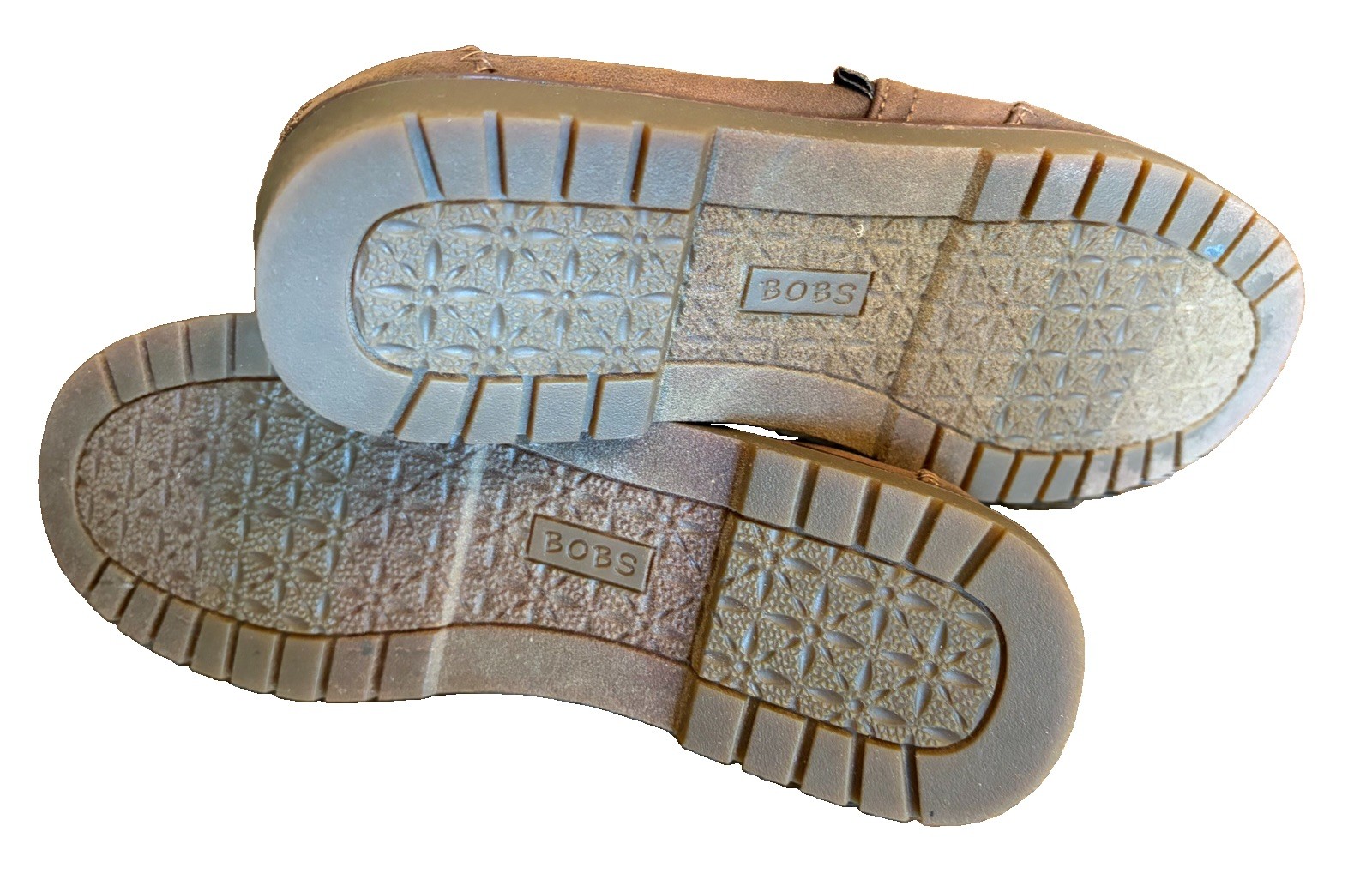 BOBS from Skechers Women’s Brown Textile Memory Foam Slip-On Flats US 6