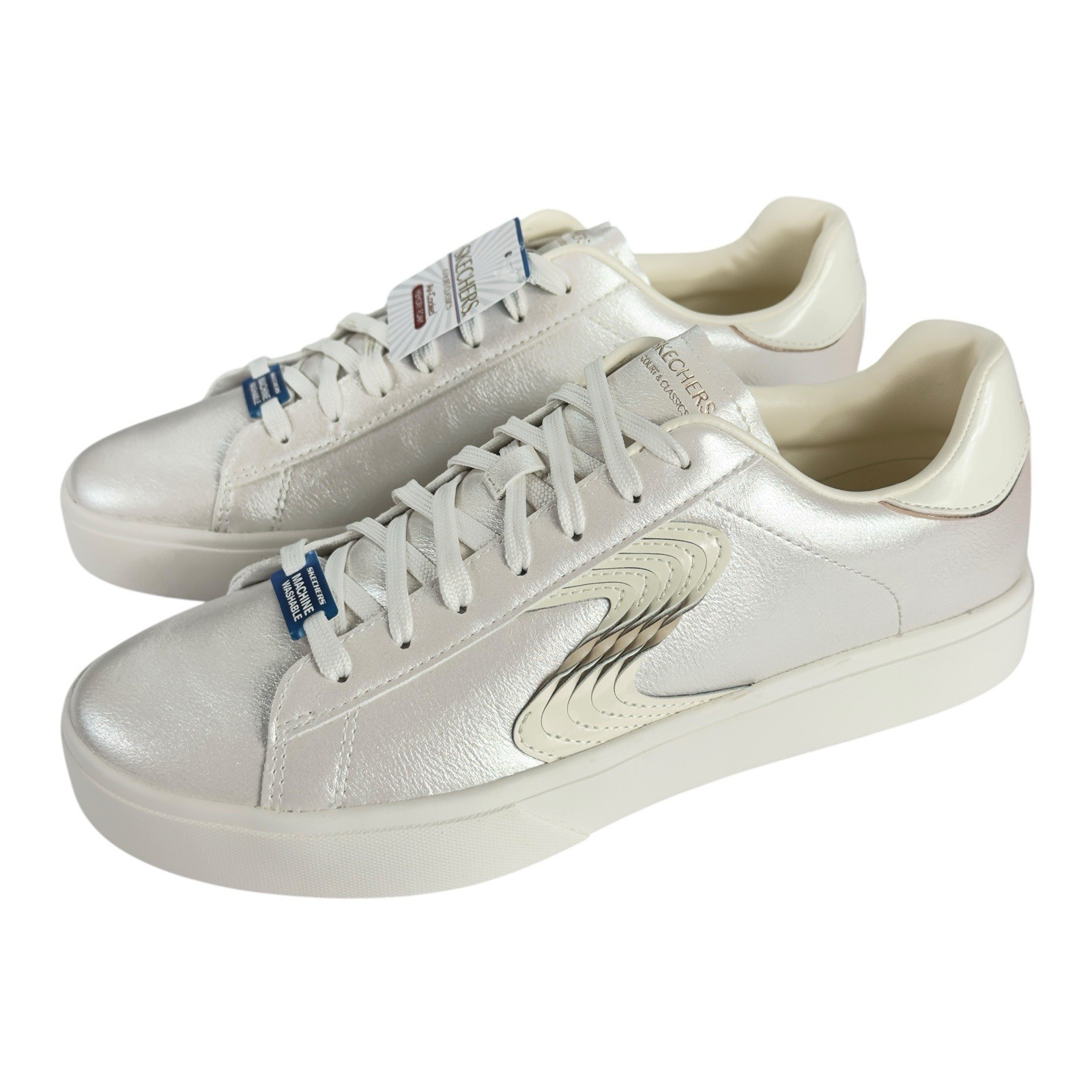 Skechers Eden LX Slight Shimmer Women’s 10 Off-White Sneaker Memory Foam 185057