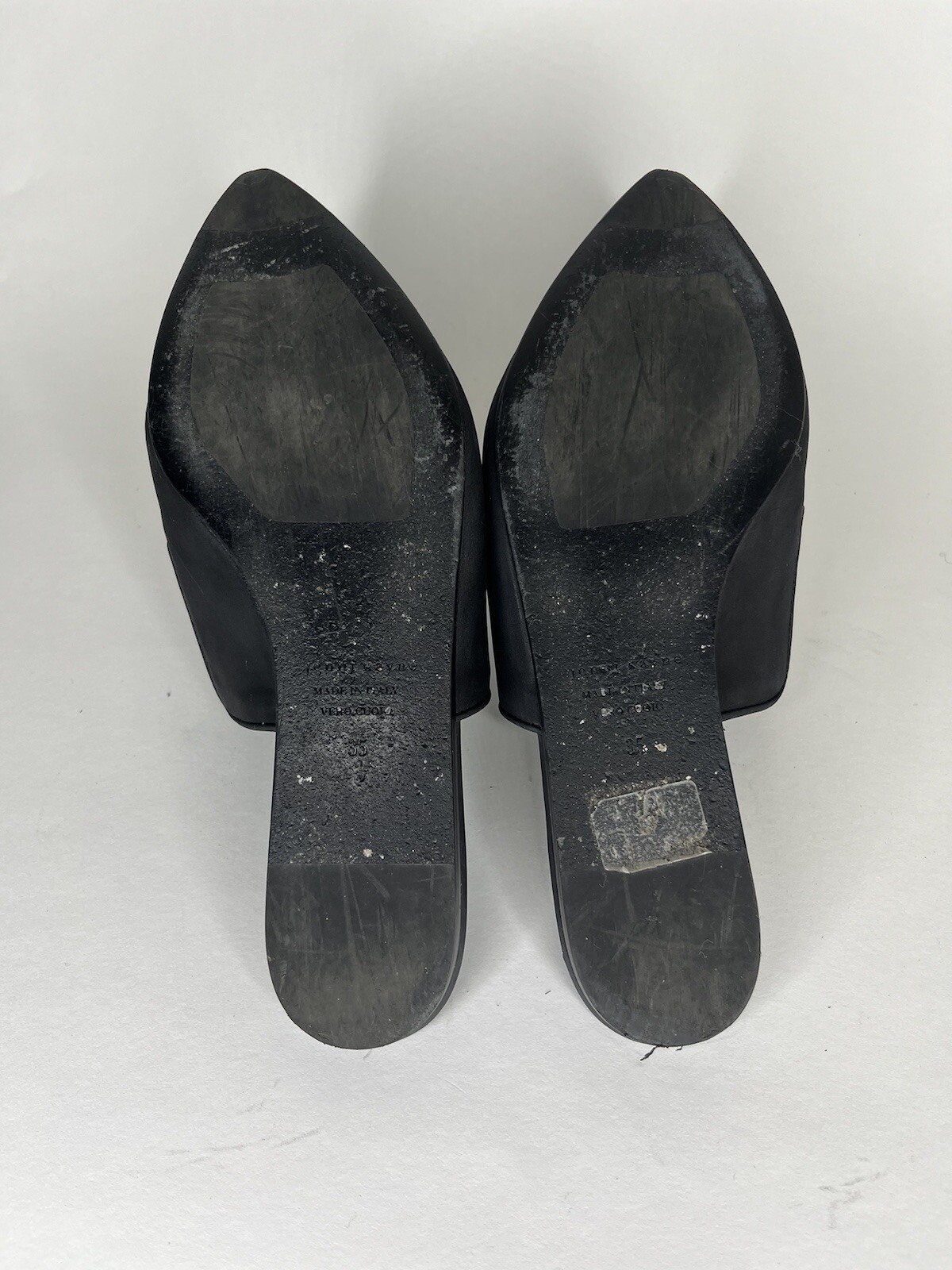 Jenni Kayne Womens Black smooth leather Mules Size 35 US 5 Flats Slides Shoes