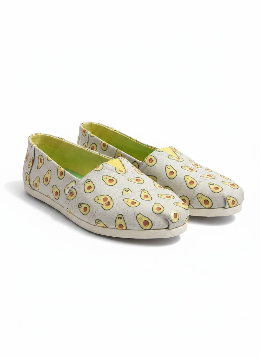 TOMS x Paper Source Alpargata Avocado Print Slip-On Shoes Women’s 9 Limited